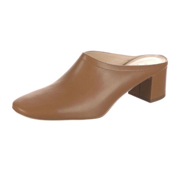 SZ 9.5M Everlane “The Day” Made in Italy Genuine Leather Heeled Mule in Tan - Picture 6 of 9